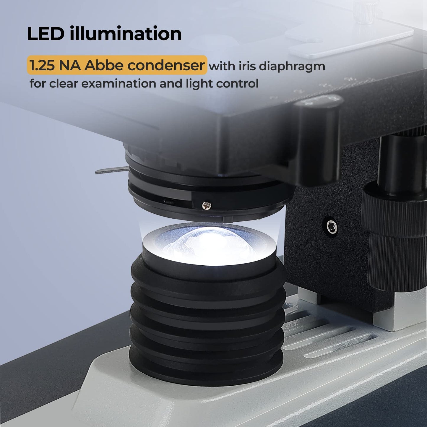 [Darkfield Microorganism Model] Vabiooth Lab Darkfield & Brightfield Trinocular Compound Microscope 40X-2500X Magnification with 7" Monitor 5MP E-Eyepiece, Adjustable Mechanical Stage, LED Source
