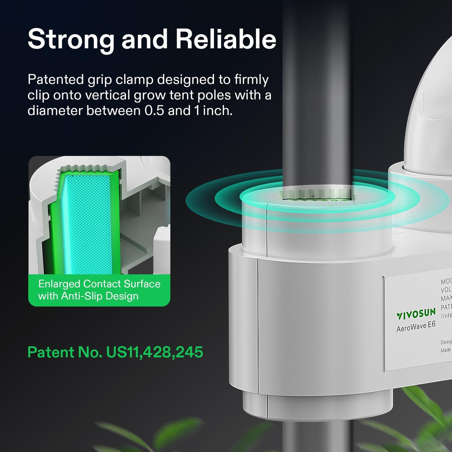 VIVOSUN AeroWave E6 Gen2, Grow Tent Clip Fan 6”, EC Motor, Smart Control, Powerful Oscillating Fan, Local Timer, Weatherproof IP54, for Hydroponics Circulation Cooling, Black