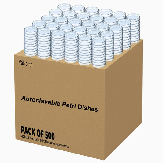 [Autoclavable] 10 Packs Sterile Thick Plastic Petri Dishes with Lid, Vabiooth 90mm Dia x 15mm Deep Clear 3 Vents Petri Dish for Lab Science Experiment, Non-Fragile, Scratch-Resistant