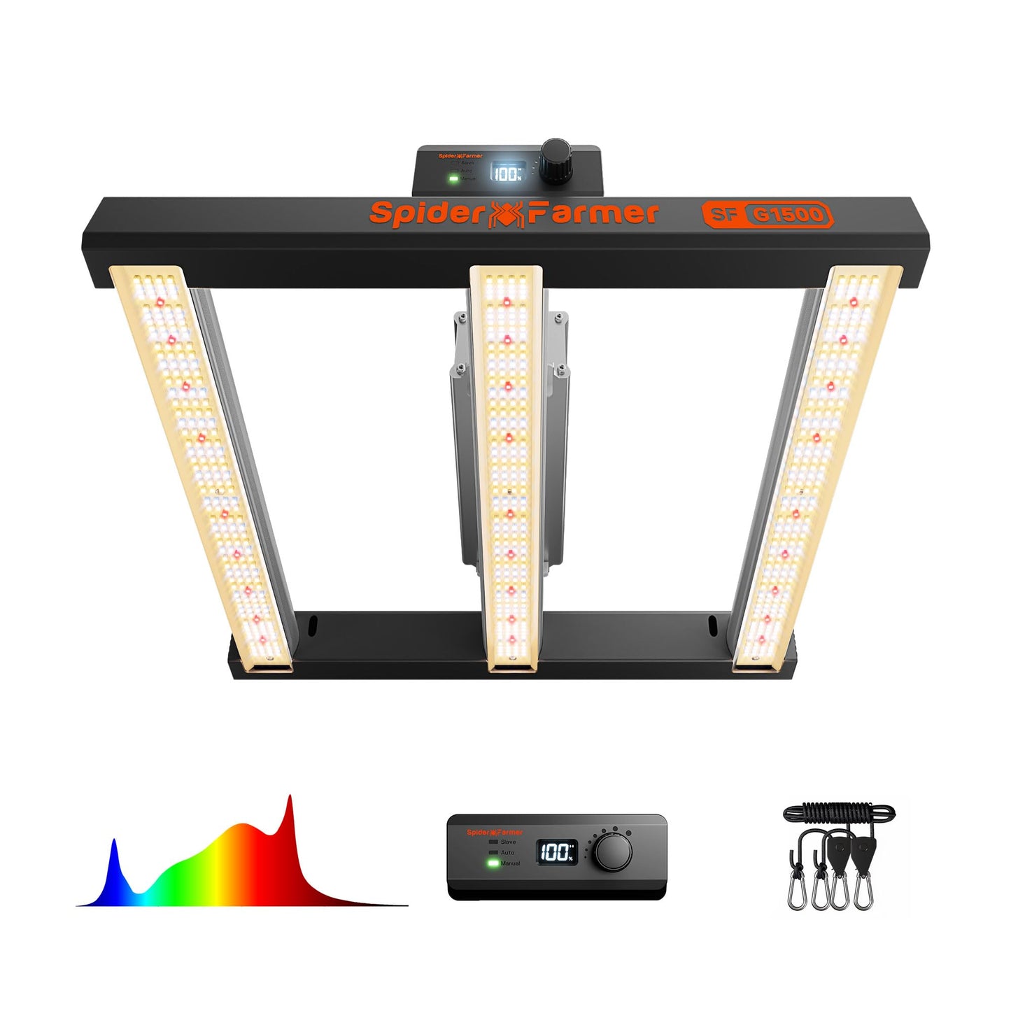 Spider Farmer G3000 Cost-Effective LED Grow Lights 300W, 3x3ft Coverage Full Spectrum Dimmable Bar Style Growing Lamp for Indoor Plants, 2025 2025 Upgraded App Remote Control