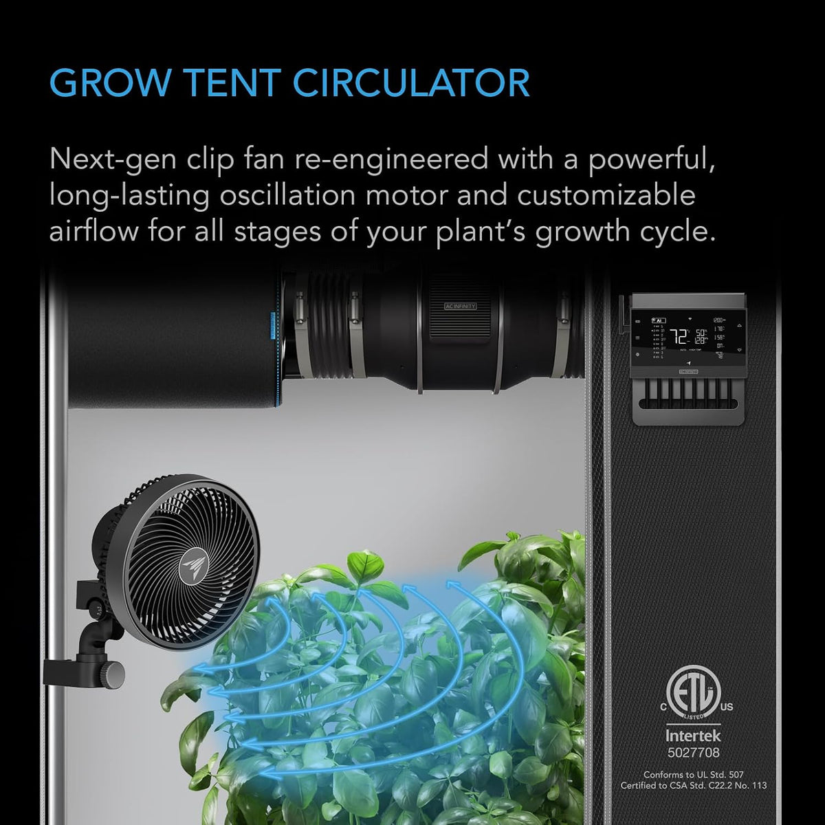 AC Infinity CLOUDRAY Clip Fans, Size and Pack Options