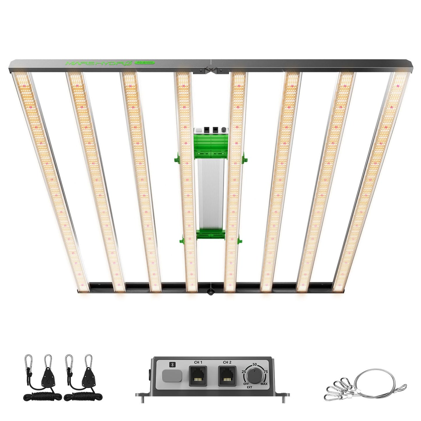 2024 New Version MARS HYDRO FC-E3000 300Watt LED Grow Light 3X3ft Full Spectrum Grow Light Bar, Smart Dimmable & Integrated Grow Lampe for Veg Bloom Flower, Achieve 2.8 umol/J