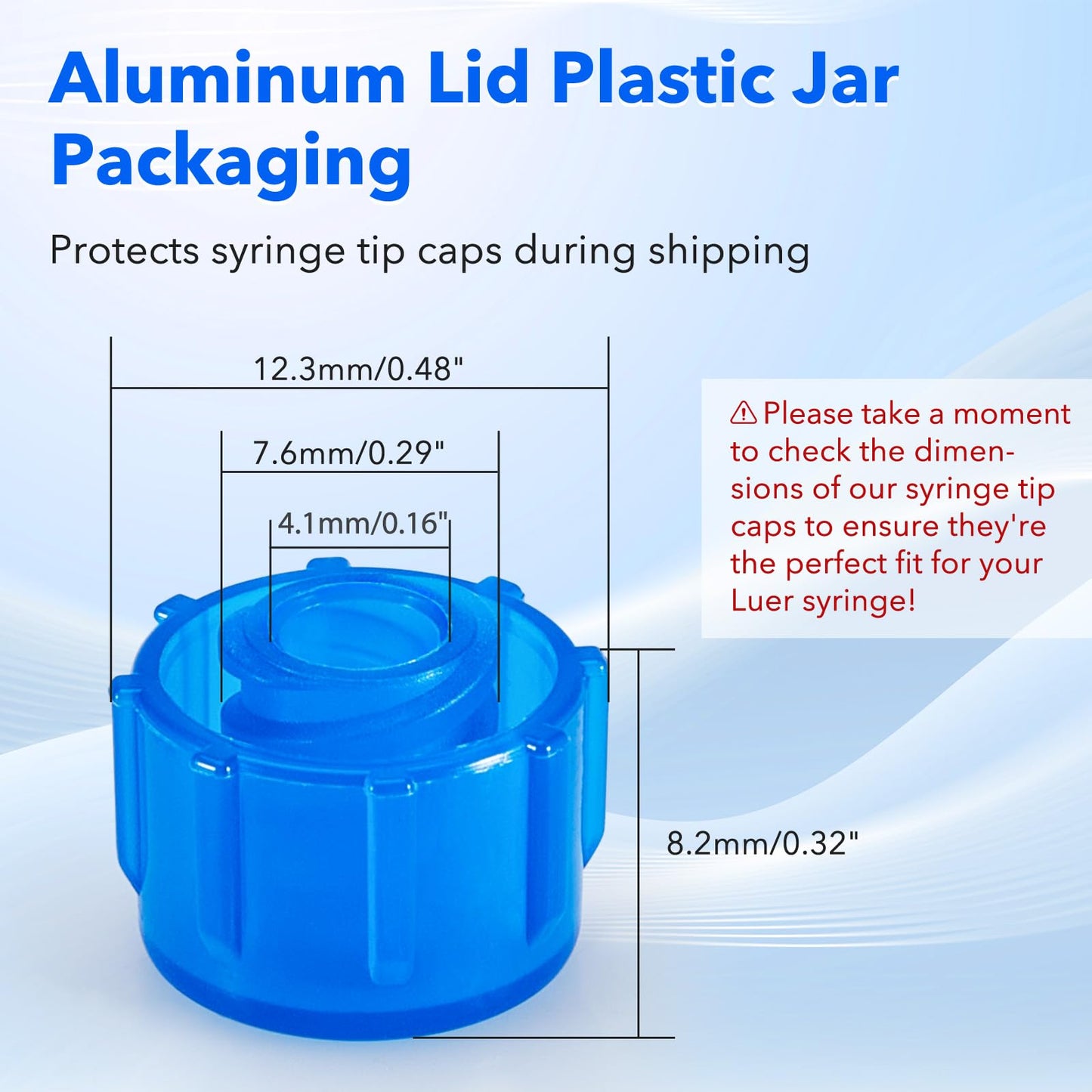 FOUR E'S SCIENTIFIC 300 pcs Syringe Tip Caps Blue