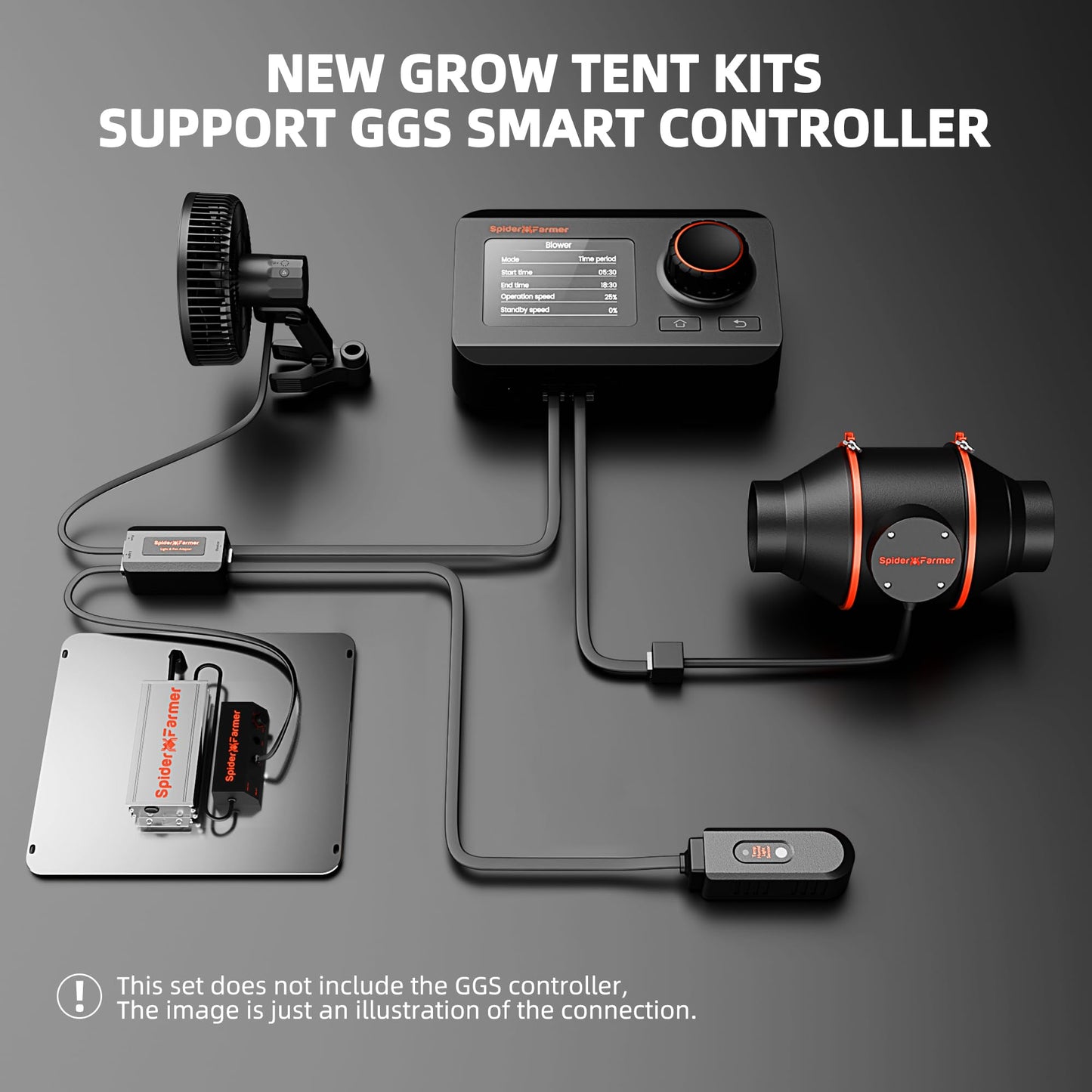 Spider Farmer Grow Tent Kit 2x2x5ft Complete System, SF1000D Samsung Diodes Full Spectrum LED Grow Light 24"X24"X55" Indoor 1680D Mylar Tent with 4" Ventilation System & 6'' Clip Fan