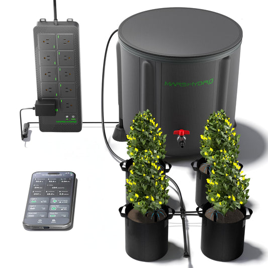 MARS HYDRO Auto Drip Irrigation Kits with iHub-Pro, Smart 10AC Power Strip Kit 10-Outlet All-in-One Grow Room Hub