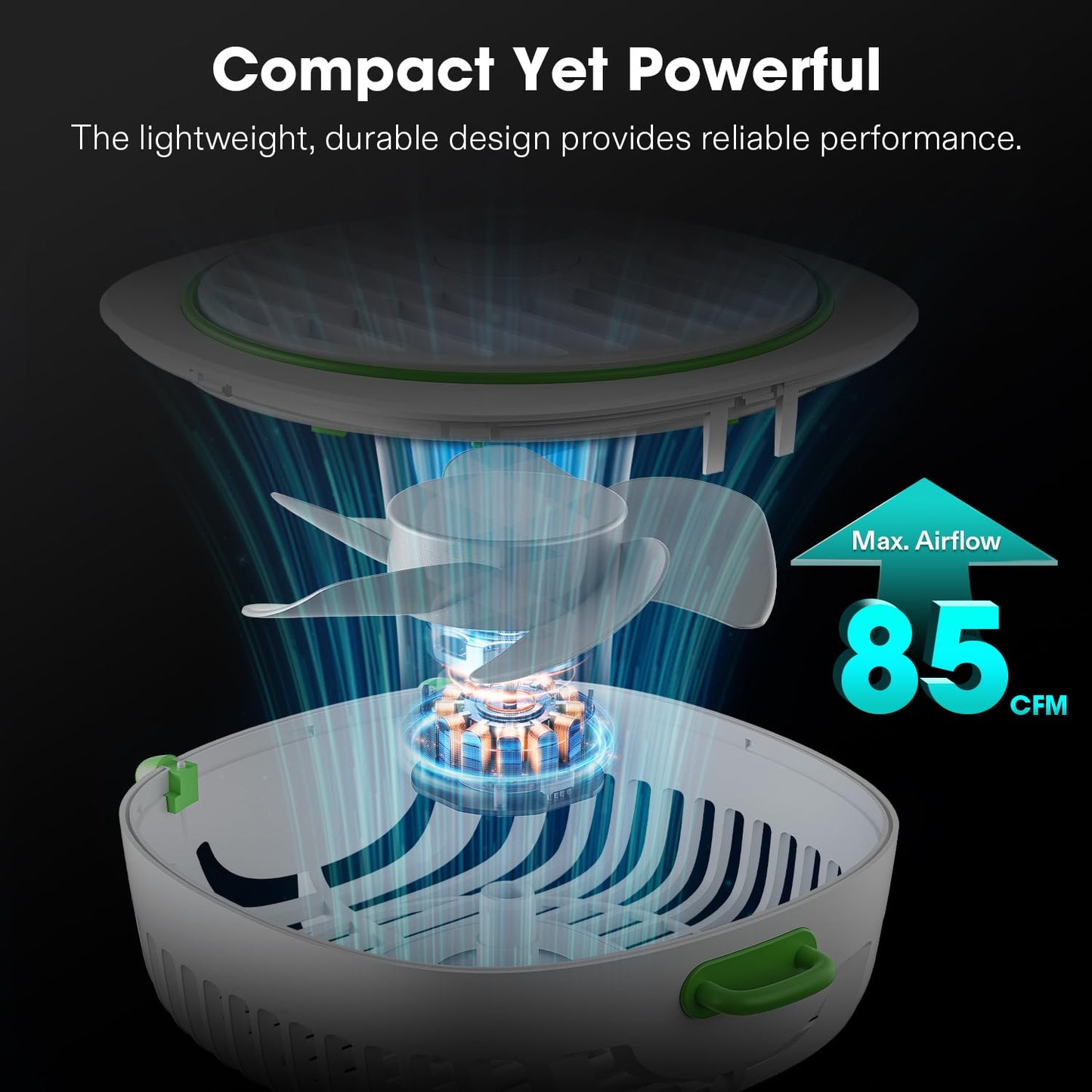 VIVOSUN AeroWave D4, 4” Grow Tent Clip Fan with Detachable Hook, 3-Speed Strong & Quiet Airflow, Adjustable Airflow Angle for Hydroponics, Circulation & Cooling, Black, 2-Pack