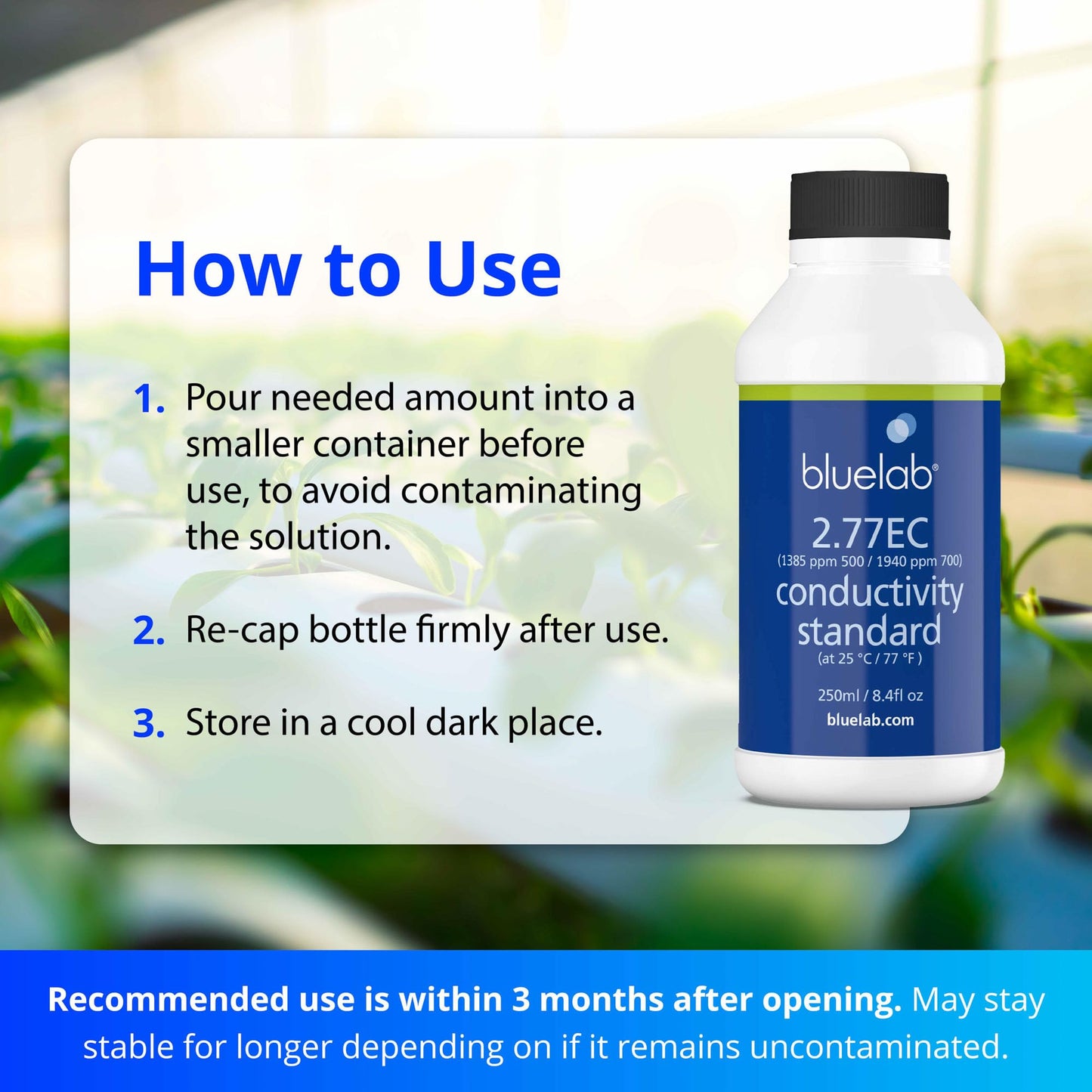 BlueLab 2.77EC Conductivity Solution, 250 milliliters