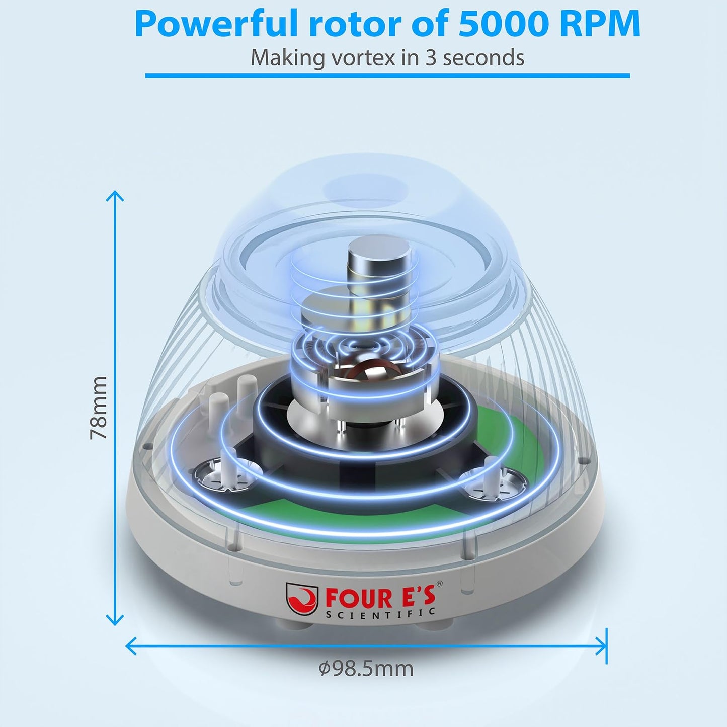 FOUR E'S SCIENTIFIC 5000 RPM Vortex Mixer Paint Shaker, Fast Mixing Touch Mode for Miniature Paint, Lash Extensions Adhesive, Nail Polish