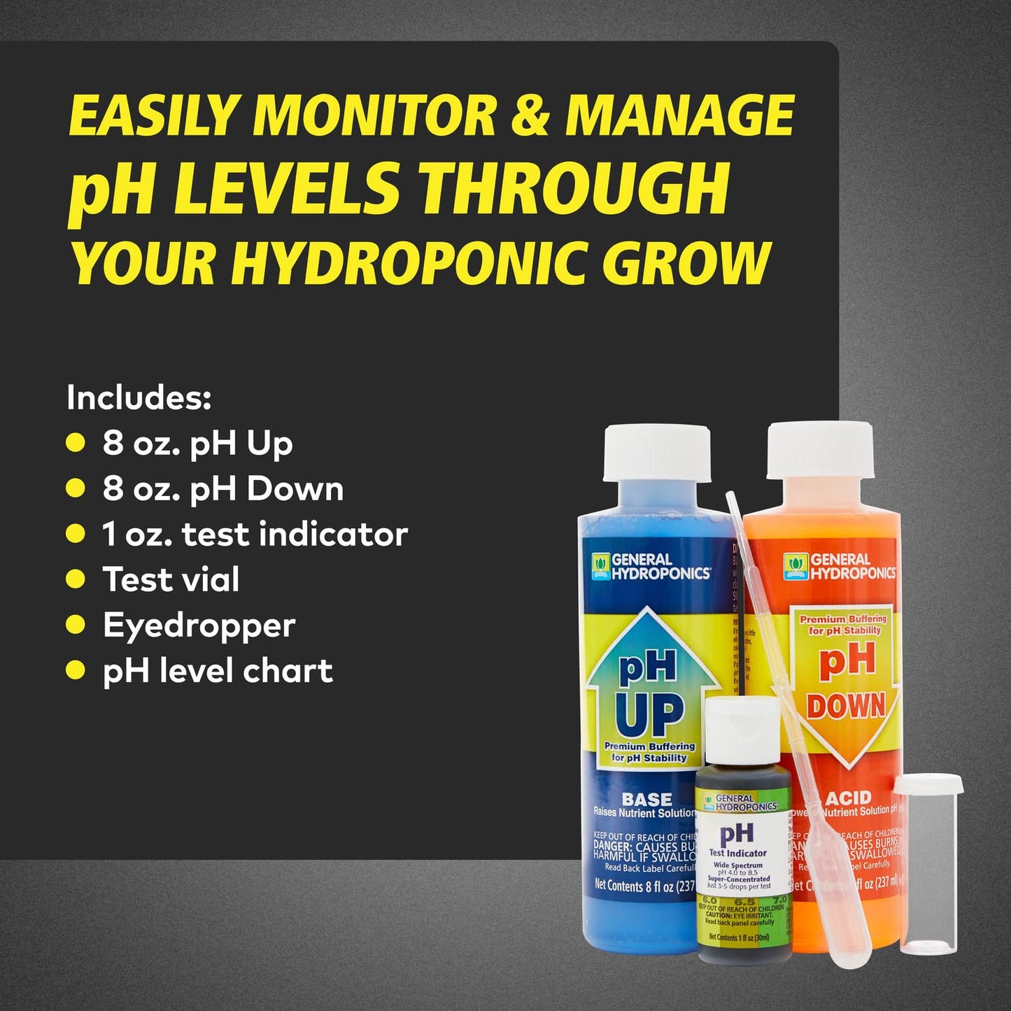 General Hydroponics pH Control Kit For A Balanced Nutrient Solution