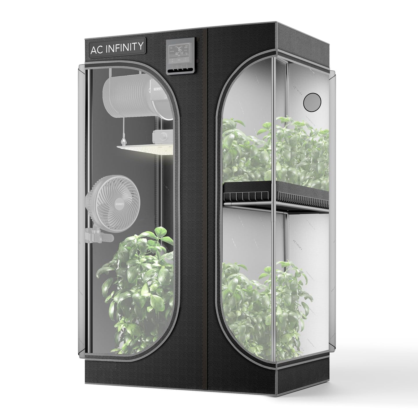 AC Infinity CLOUDLAB 864D 2-in-1 Advance Grow Tent, 60"x48"x80" Thickest 1 in. Poles, Highest Density 2000D Diamond Mylar Canvas, 5x4 for Hydroponics Indoor Growing