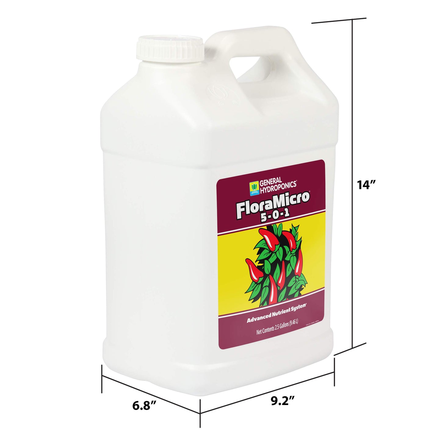 General Hydroponics FloraMicro 5-0-1, Use with FloraBloom & FloraGro For A Tailor-Made Nutrient Mix Ideal for Hydroponics, 1-Quart