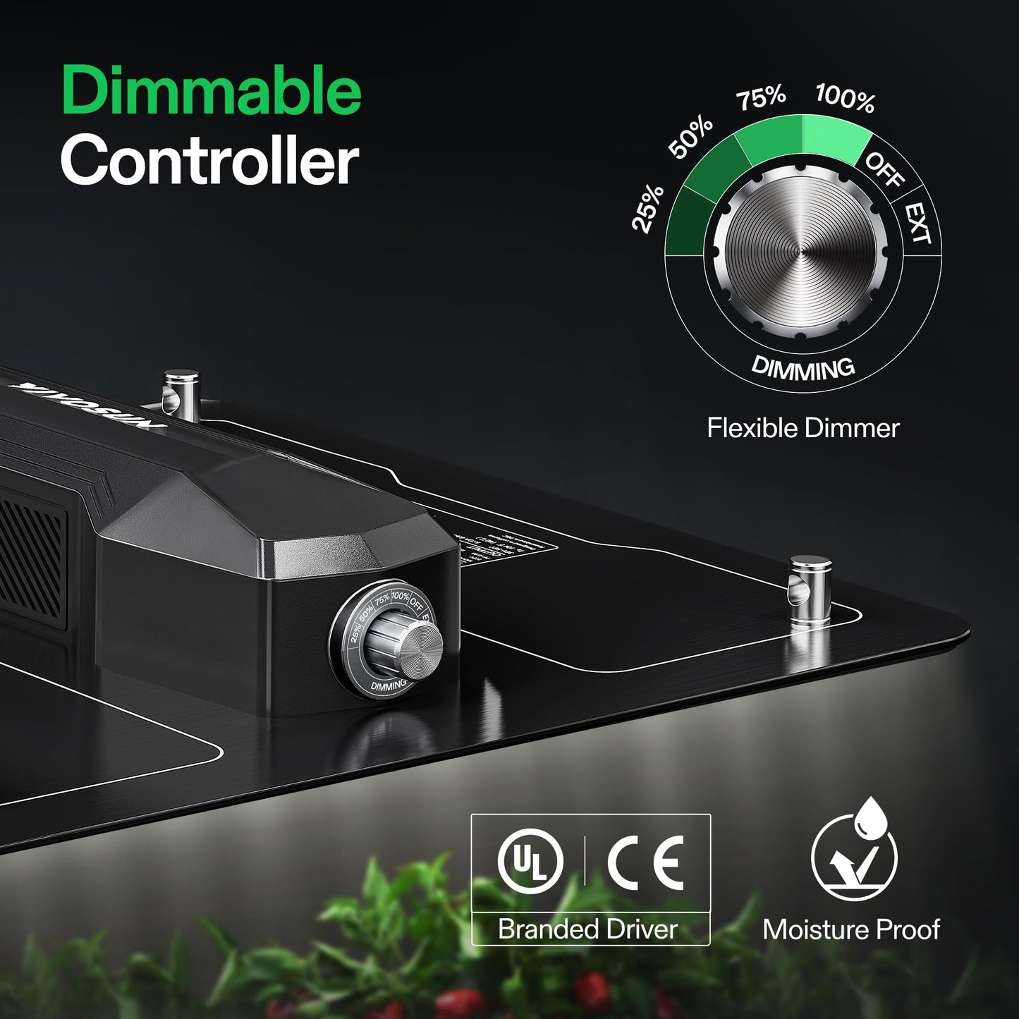 VIVOSUN VS2000 LED Grow Light with Full Spectrum Diodes & Brand Driver Dimmable Lights Sunlike for Seedling Veg & Bloom Plant Grow Lamps for 2x4/3x3 Grow Tent