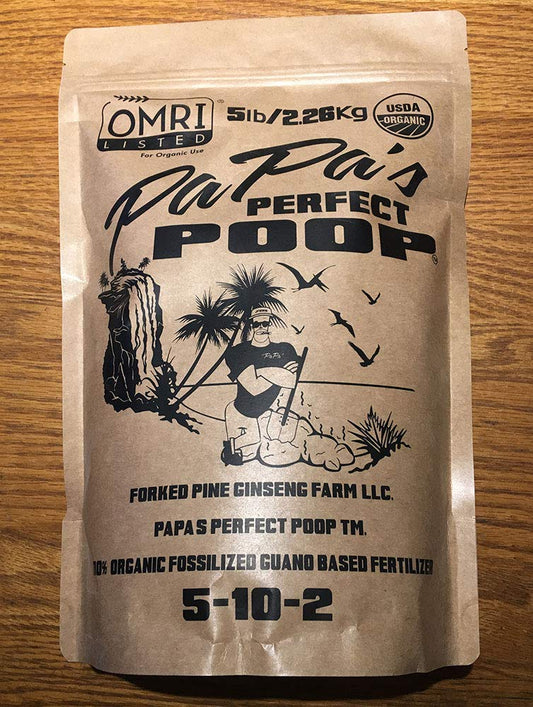 5lb. Papas Perfect Poop 100% Organic Plant Food & Fertilizer. Patented & OMRI Listed - 5lb Bag