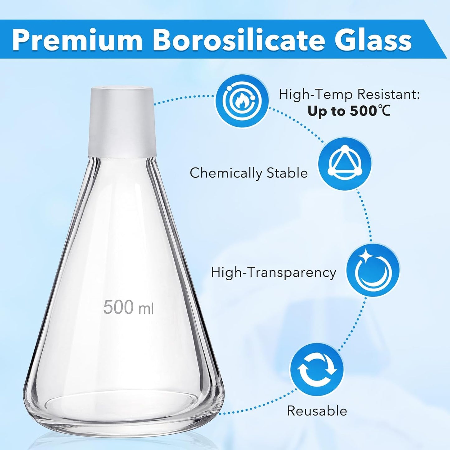 FOUR E'S SCIENTIFIC 500 mL Lab Vacuum Filtration Distillation Apparatus, Filtering Kit with 500ml Glass Vacuum Flask, 300ml Graduated Funnel, 100 Pcs Filter Paper