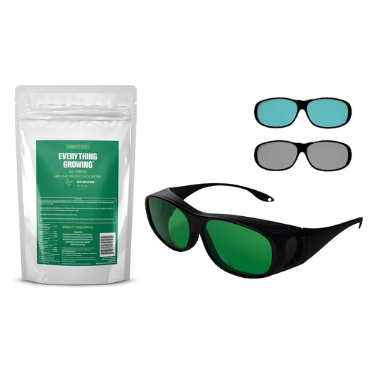 Humboldts Secret Everything Growing Plant Food 20-20-20 Plant Fertilizer - Lawns, Gardens, Houseplants (2 lb) w/Grow Room Glasses | Interchangeable Magnetic Sunglasses w/UVA/UVB Blocking Protection