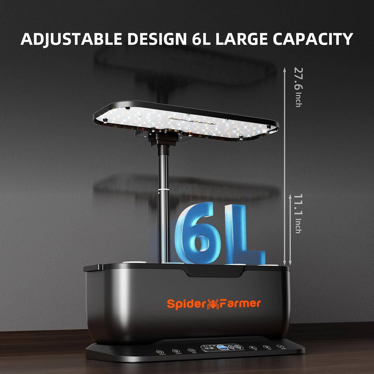 Spider Farmer SmartG12 Hydroponics Growing System, 12 Pods Indoor Garden with 36W LED Grow Light Full-Spectrum, APP & WiFi Controlled, 6L Water Tank, Pump System, Automatic Timer