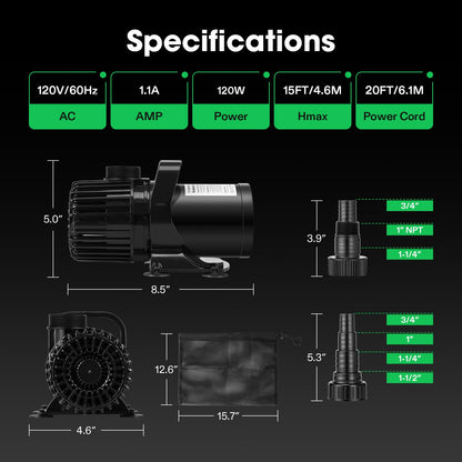 VIVOSUN Submersible Water Pumps, Multiple Flow Options