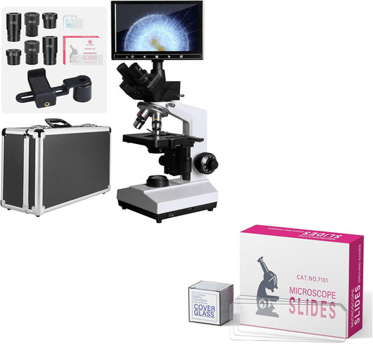 Darkfield Microorganism Model with 100Pcs Blank Slides and Coverslips