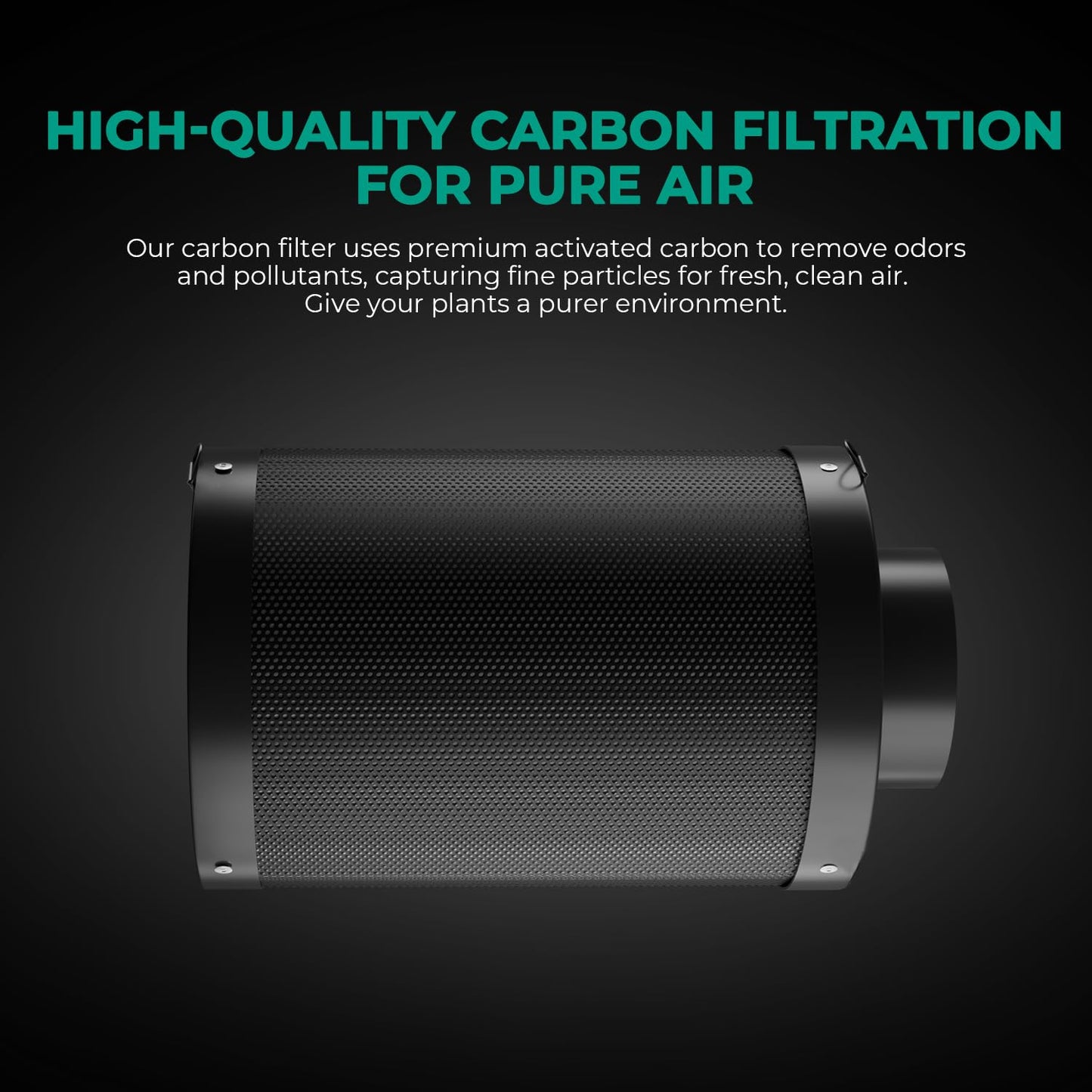 MARS HYDRO 6 Inch Carbon Filter, Inline Air Filter Odor Control with Australian Virgin Charcoal, Carbon Filter for Inline Fan, Grow Tent, Hydroponics, Pre-Filter Included, Reversible Flange