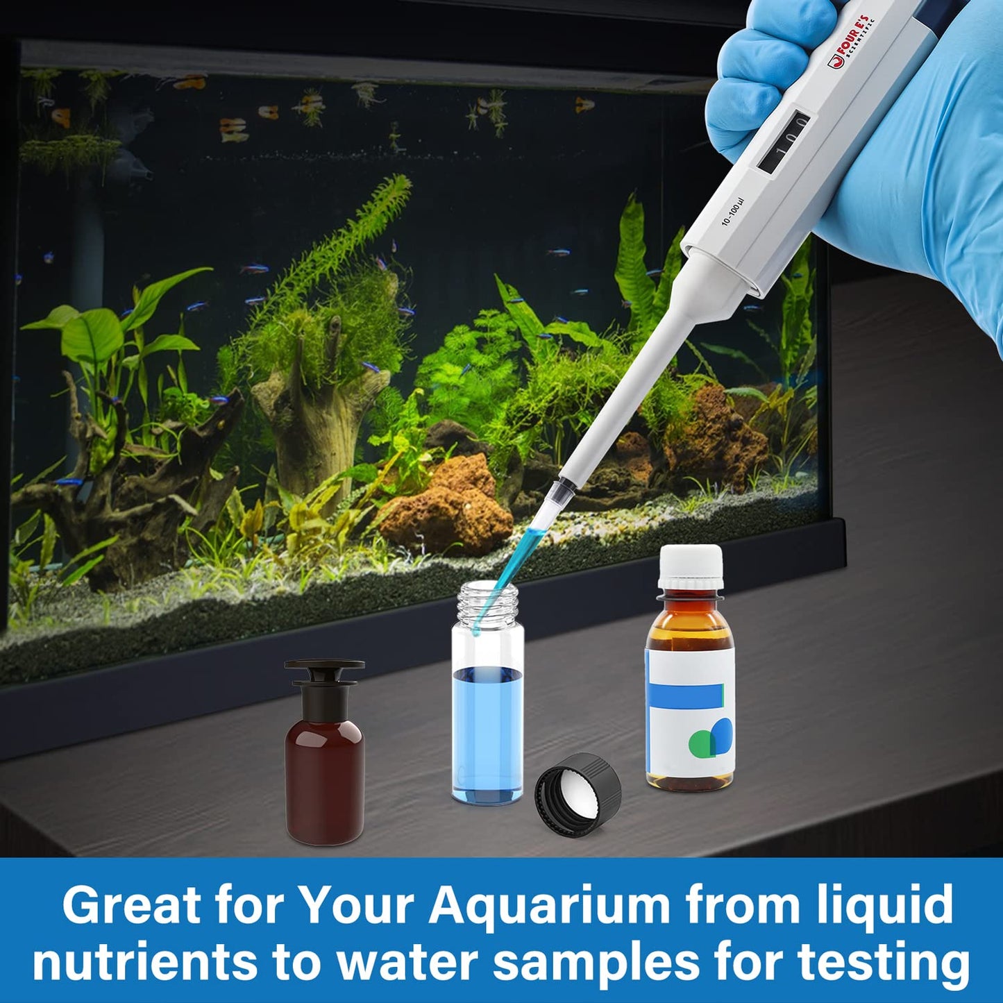 FOUR E'S SCIENTIFIC 100uL-1000uL High-Accurate Single-Channel Manual Adjustable Variable Volume Pipettes