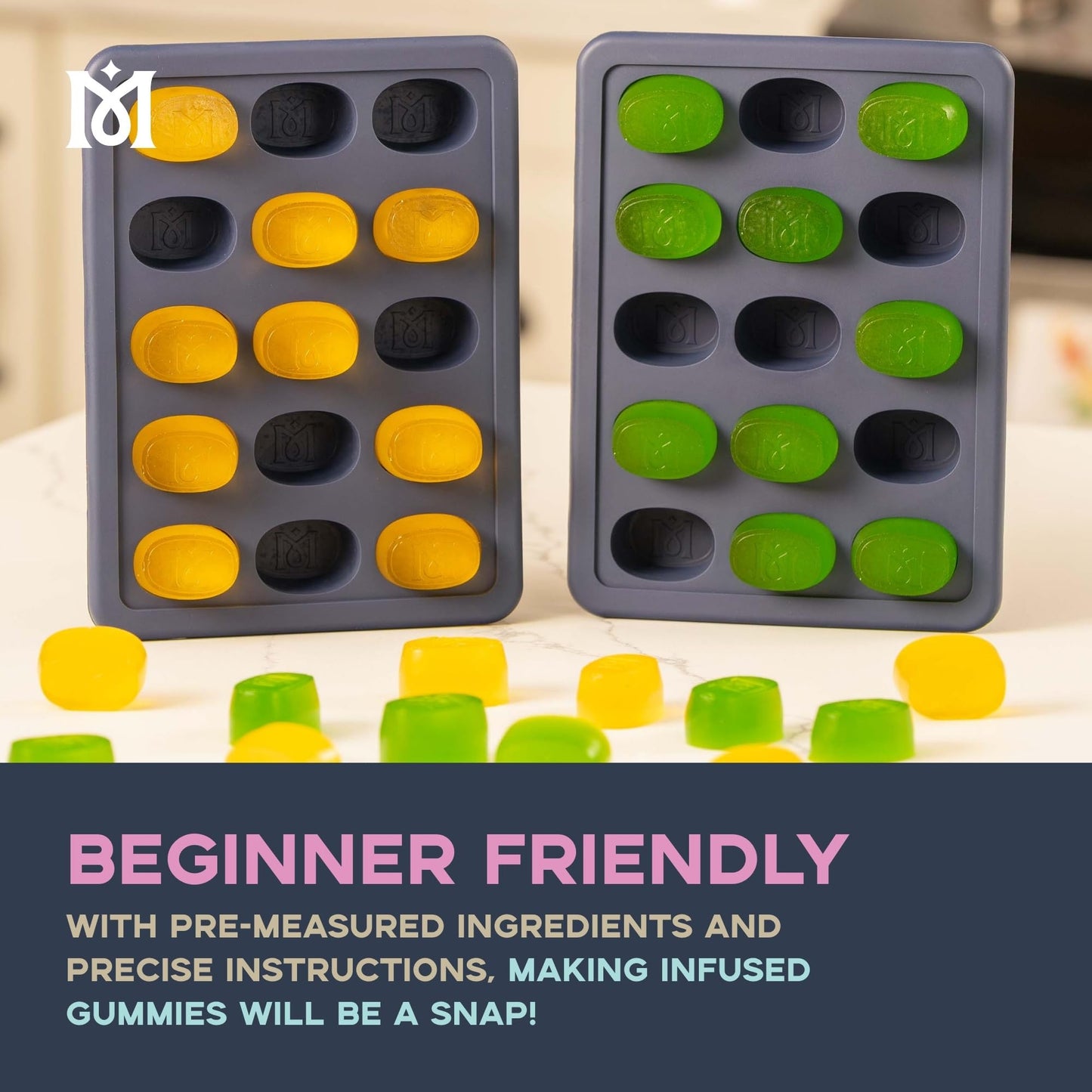 Magical Butter Gummy Mix & Silicone Mold Kit – Mango & Watermelon Normal Mix with 10 mL Gummy Mold – Fruity Gelatin Powder Candy Making Set