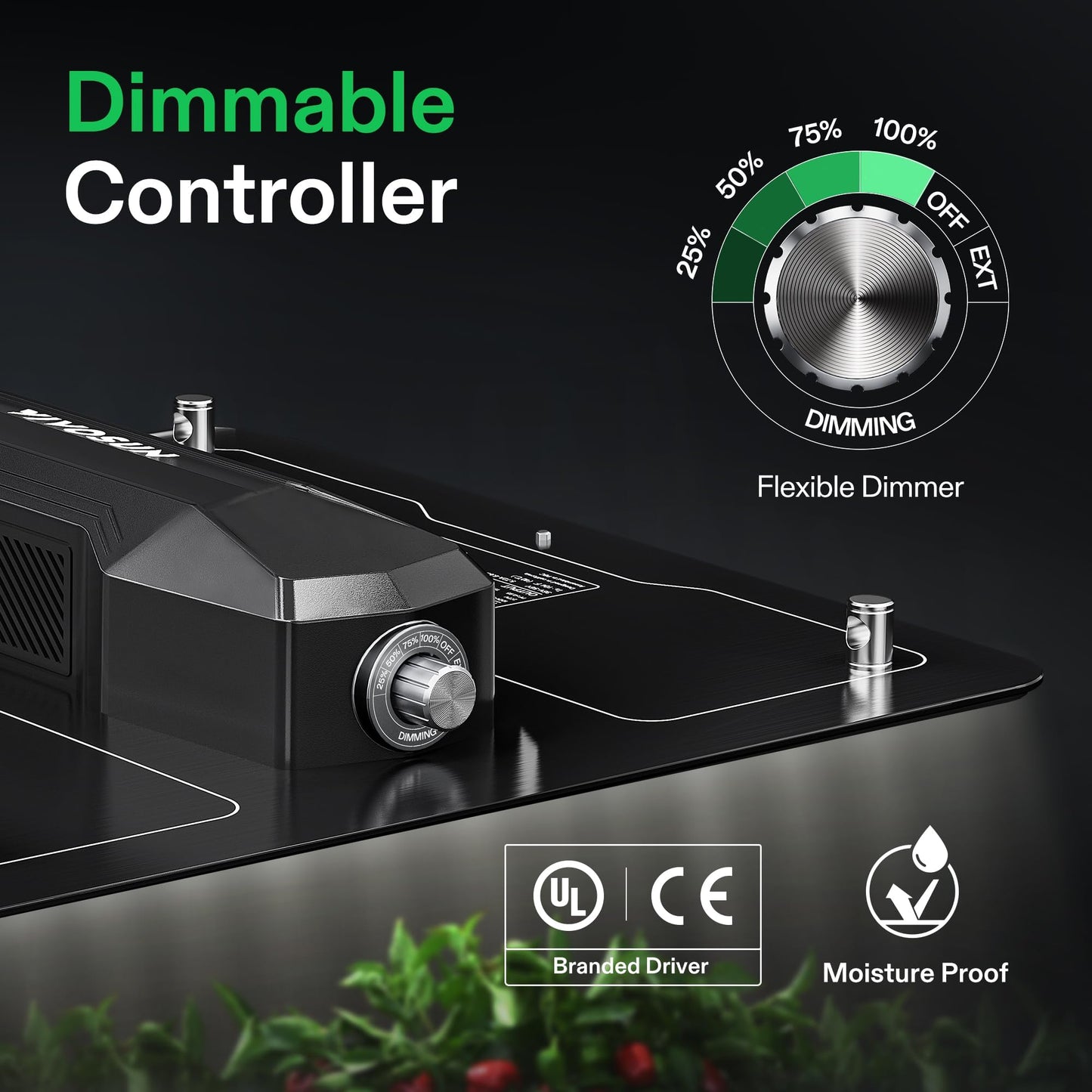 VIVOSUN VS2000 LED Grow Light with Full Spectrum Diodes & Brand Driver Dimmable Lights Sunlike for Seedling Veg & Bloom Plant Grow Lamps for 2x4/3x3 Grow Tent