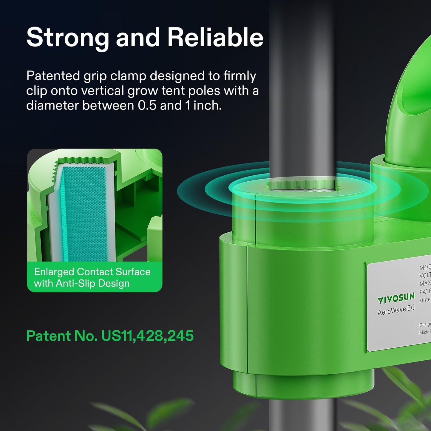 VIVOSUN AeroWave E6 Gen2, Grow Tent Clip Fan 6”, EC Motor, Smart Control, Powerful Oscillating Fan, Local Timer, Weatherproof IP54, for Hydroponics Circulation Cooling, Black