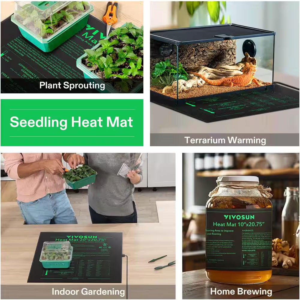 20 In. X 20.75 In. Seedling Heat Mat and Digital Thermostat Combo Set