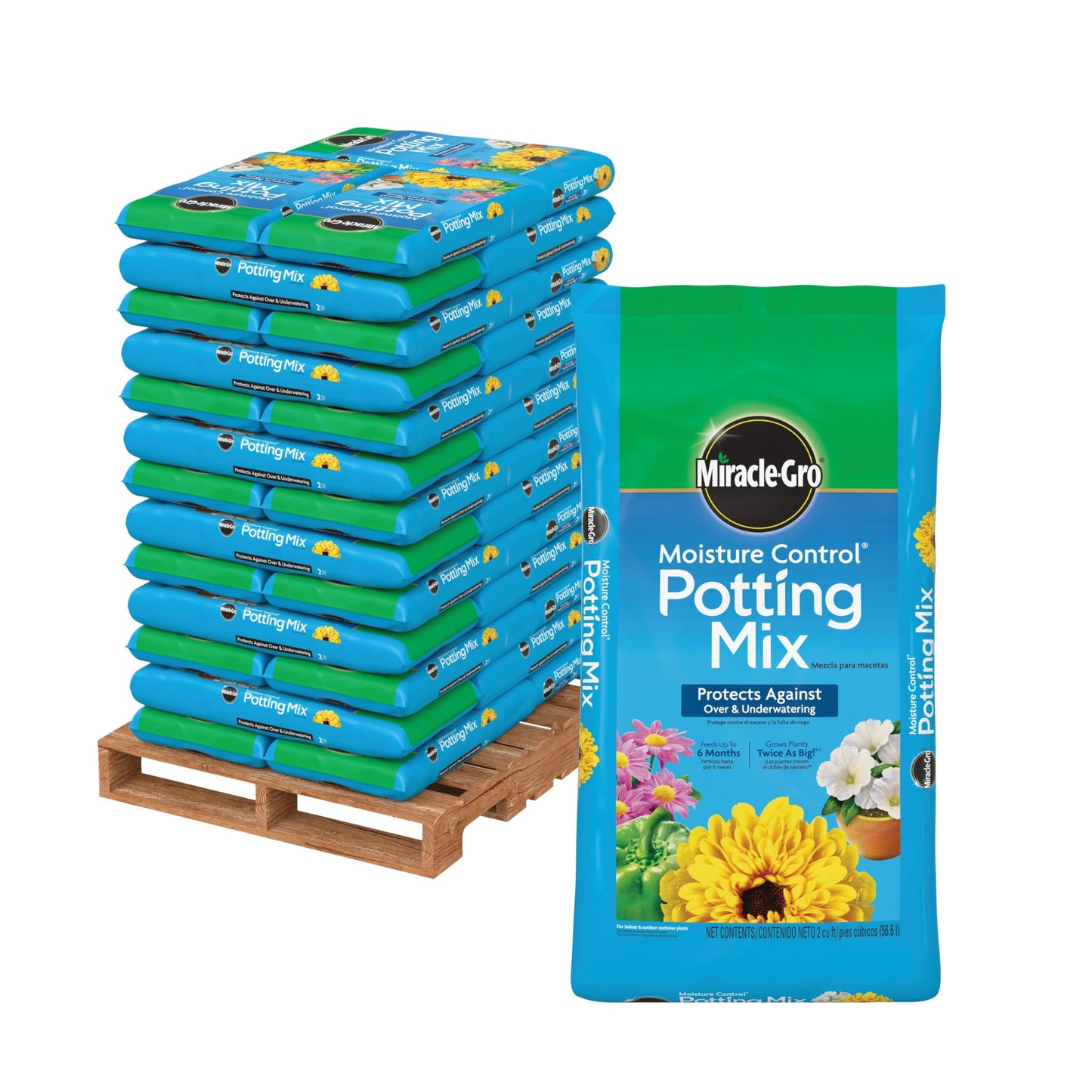 Miracle-Gro Moisture Control Potting Mix, For Container Plants, Protects against Over- and Under-Watering, 8 qt., 2-Pack