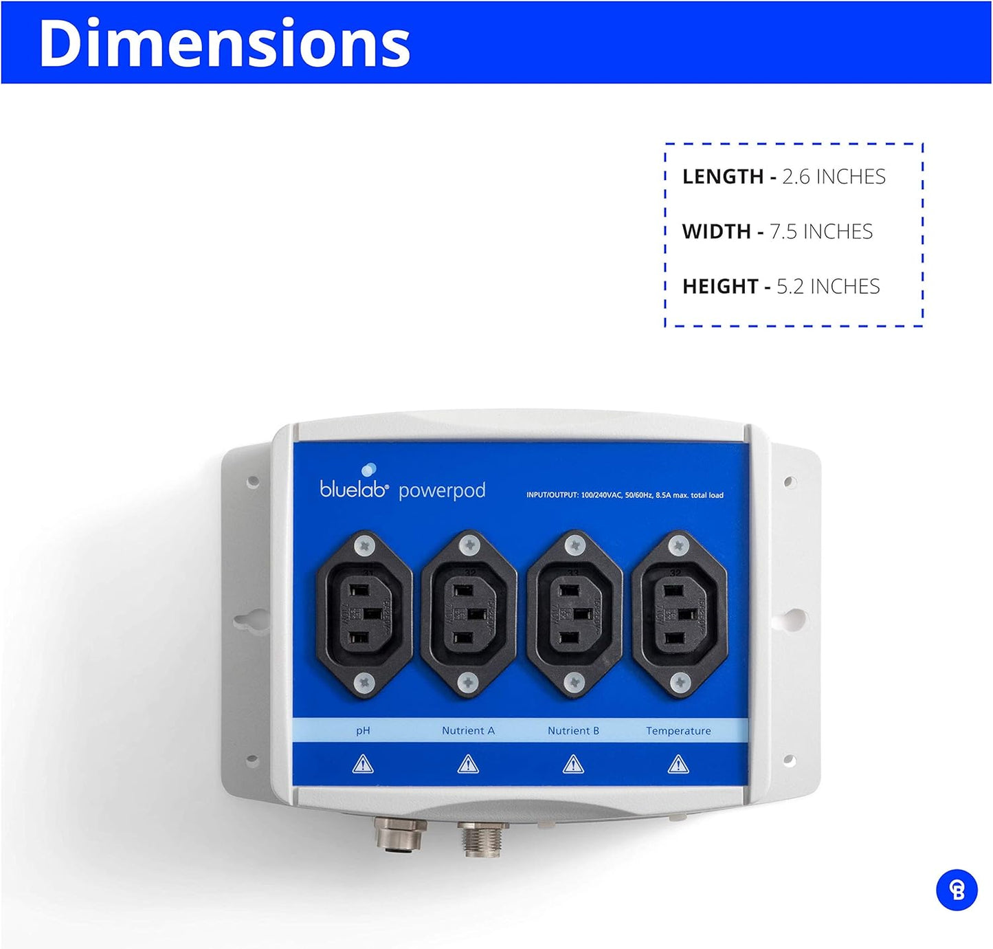 Bluelab POWERPODNA PowerPod for Bluelab Pro Controller (PowerPod Only), Enable Temperature Control for Optimal Nutrient Absorption, Used for Hydroponic System and Indoor Plant Grow