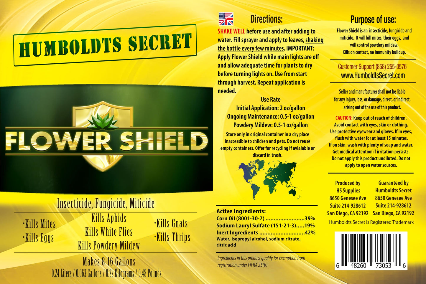 Humboldts Secret Flower Shield – Powerful Insecticide – Pesticide – Miticide – Fungicide – Bug Spray – Spider Spray – Plant and Flower Protection – Healthy Treatment for Pests and Fungus (32 Ounce)