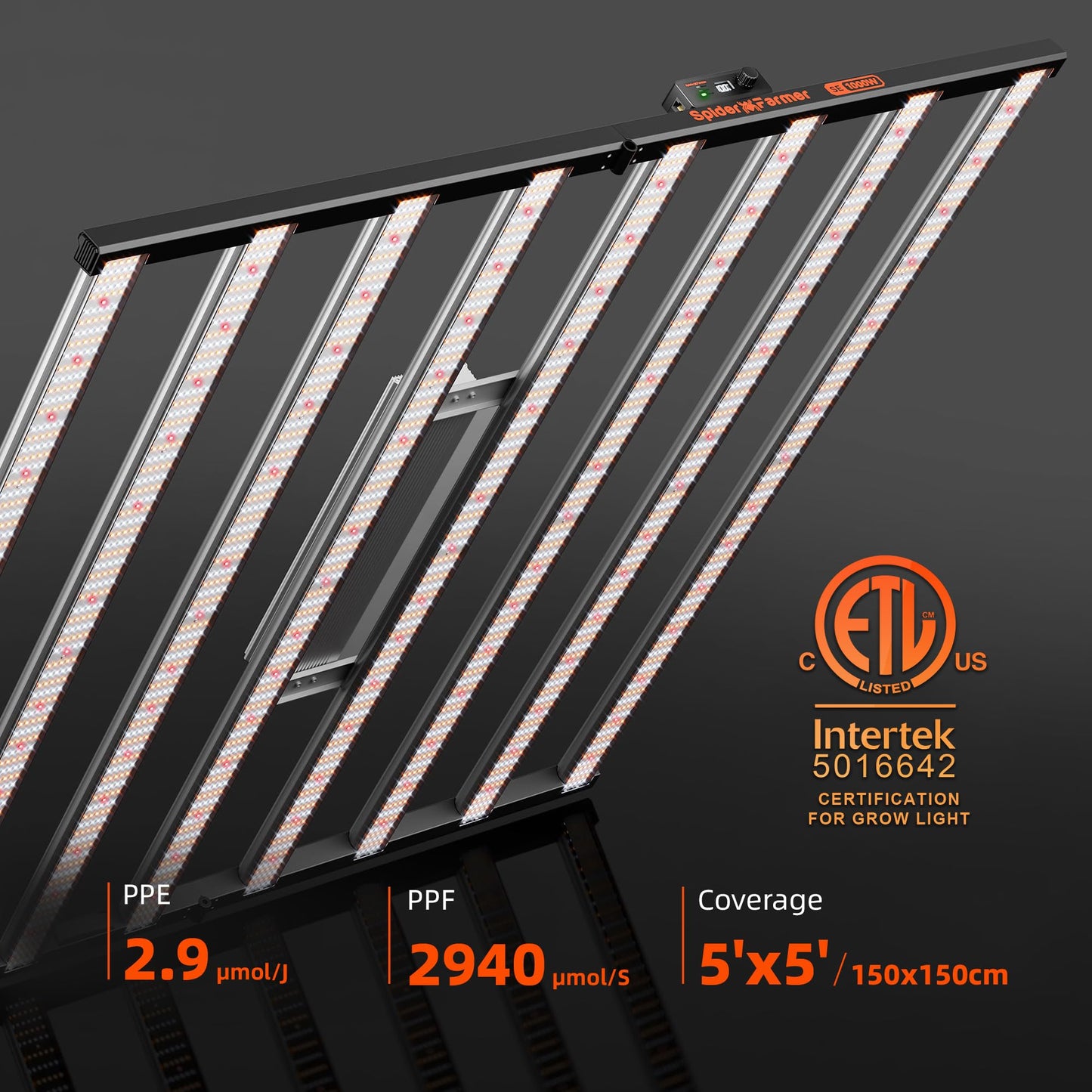 Spider Farmer SE3000 LED Grow Lights 300W, Samsung LM301H EVO Diodes, 2025 Upgraded Remote App Control, 3x3ft Coverage Bar Style Grow Light, Full Spectrum Dimmable Grow Lamp for Indoor Plants