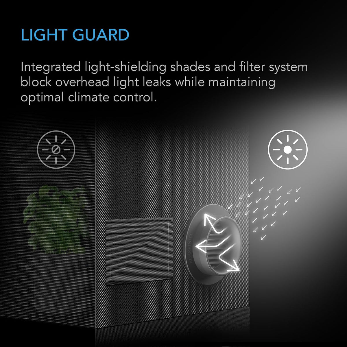 AC Infinity Light-Blocking Grow Tent Duct Vents, Multiple Sizes