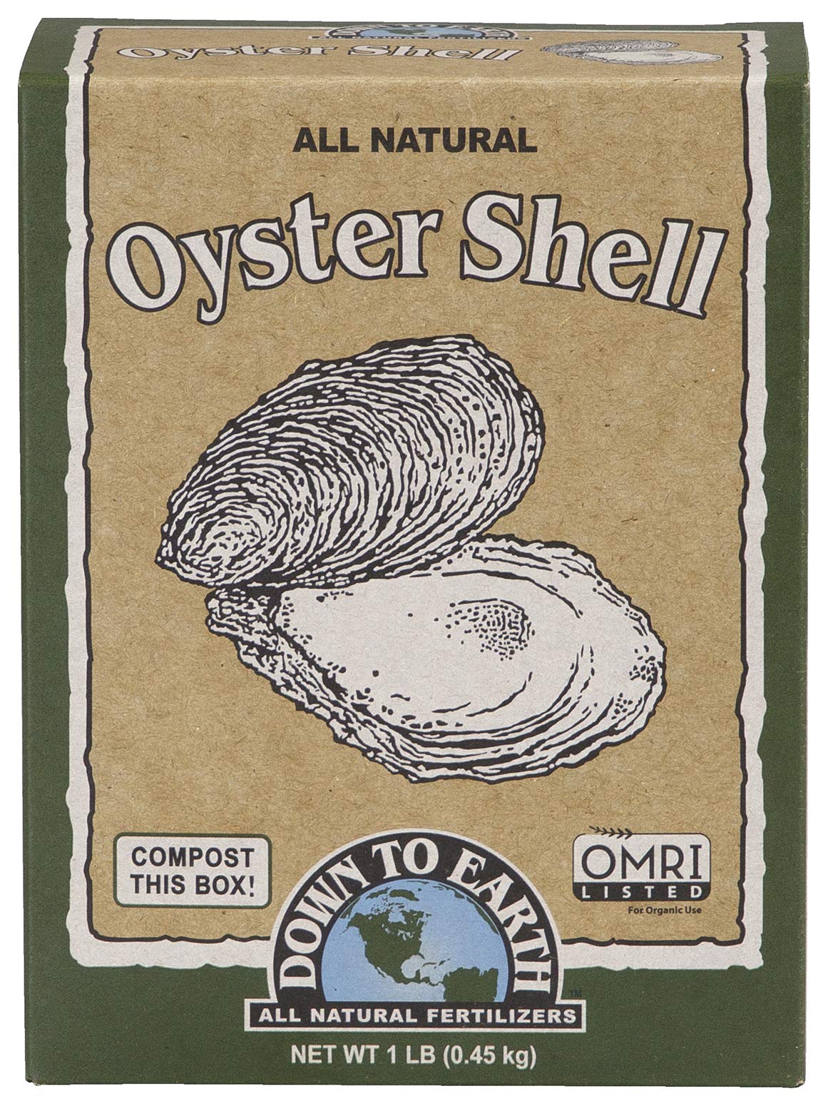 Down To Earth All Natural Fertilizers Organic White Oyster Shell OMRI, 5 lb