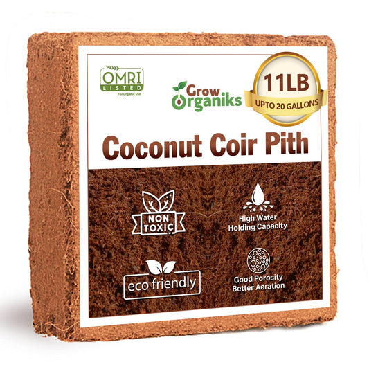 Coco Coir Pith,Coco Peat Brick/Block -11 Lbs, OMRI Listed for Organic Use, Expansion Between 70-75L,Universal Potting Substrate for All Plants & Crops