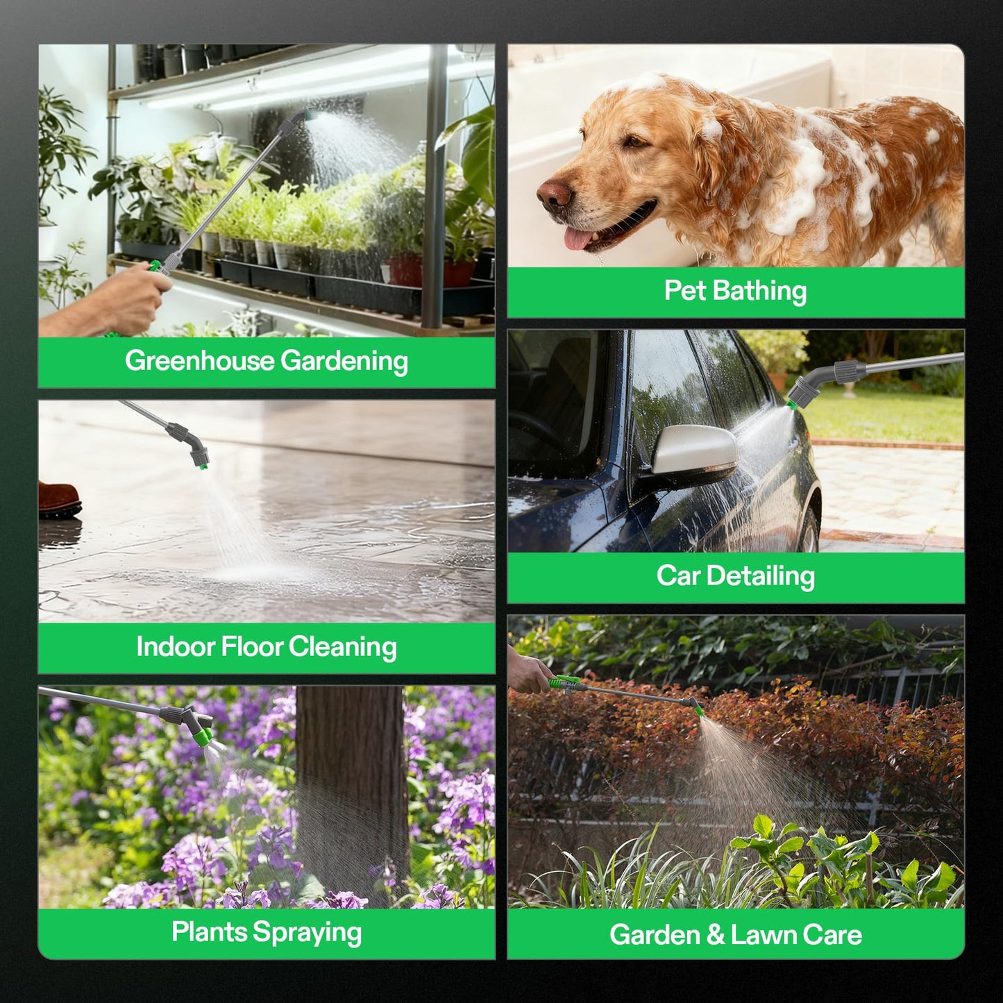 VIVOSUN 1 Gal/4L Pump Sprayer, Garden Water Sprayer for Plants, Weeds & Lawn Care, with 3 Nozzles, 50'' Long Hose & Pressure Relief Valve