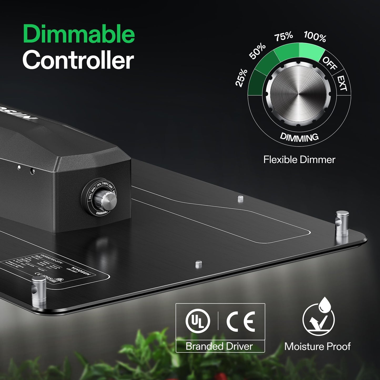 VIVOSUN VS2000 LED Grow Light with Full Spectrum Diodes & Brand Driver Dimmable Lights Sunlike for Seedling Veg & Bloom Plant Grow Lamps for 2x4/3x3 Grow Tent