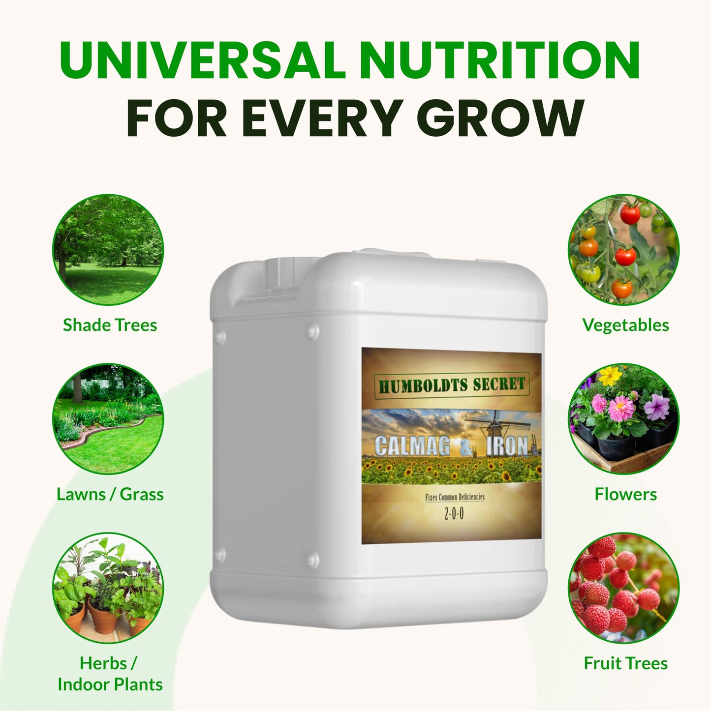 Humboldts Secret CalMag & Iron | Calcium, Magnesium & Chelated Iron Nutrient Fertilizer | Hydroponic Supplies for Vegetative & Flowering Growth in Soil, Coco, Hydroponics or RO Water | 32 Ounce