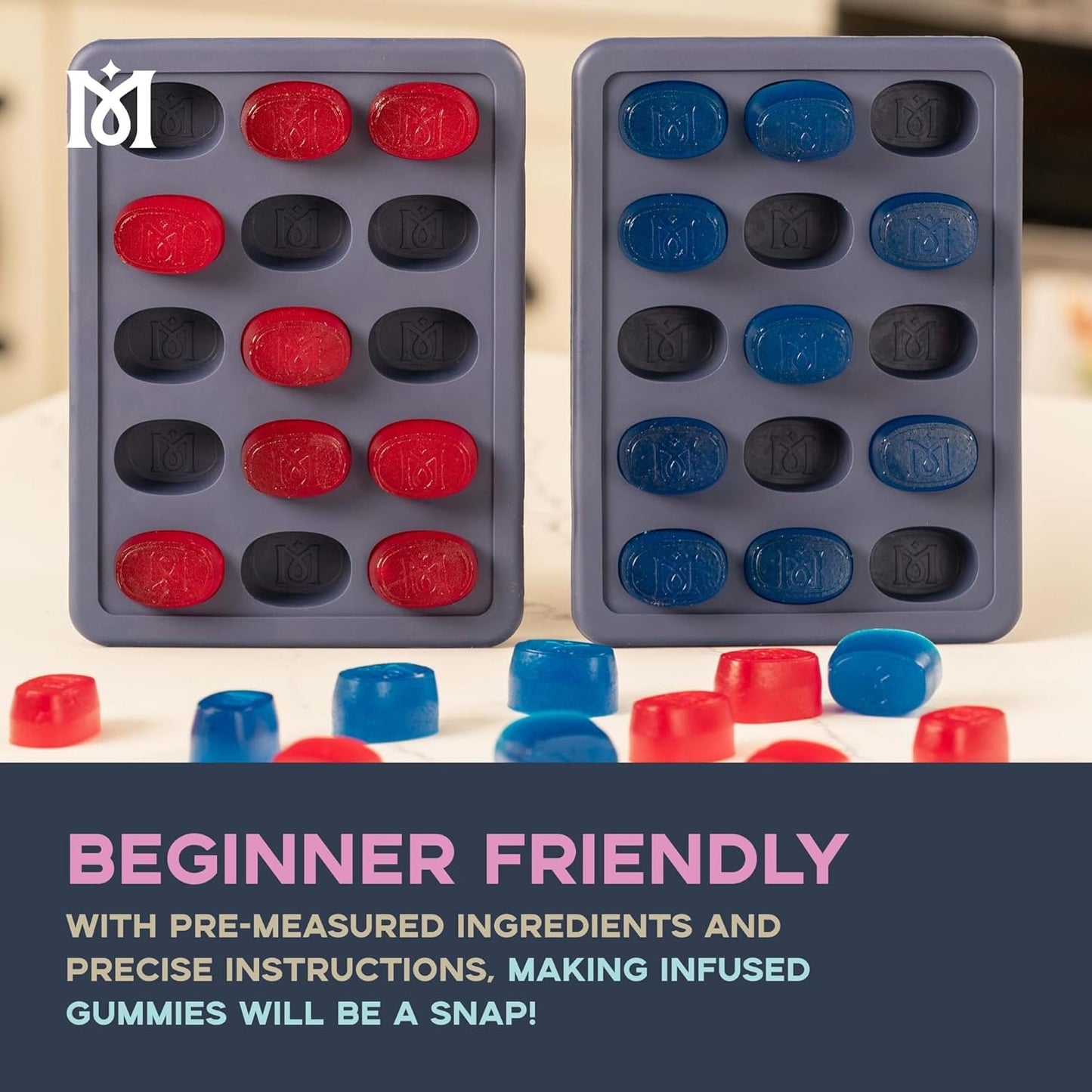 Magical Butter Complete Infusion & Gummy Kit – MB2E Machine, Blue Raspberry & Cherry Mix, DecarBox, 10 mL Molds, Spatulas & Measuring Cups