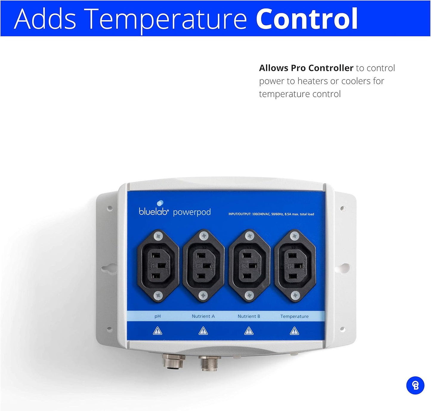 Bluelab POWERPODNA PowerPod for Bluelab Pro Controller (PowerPod Only), Enable Temperature Control for Optimal Nutrient Absorption, Used for Hydroponic System and Indoor Plant Grow