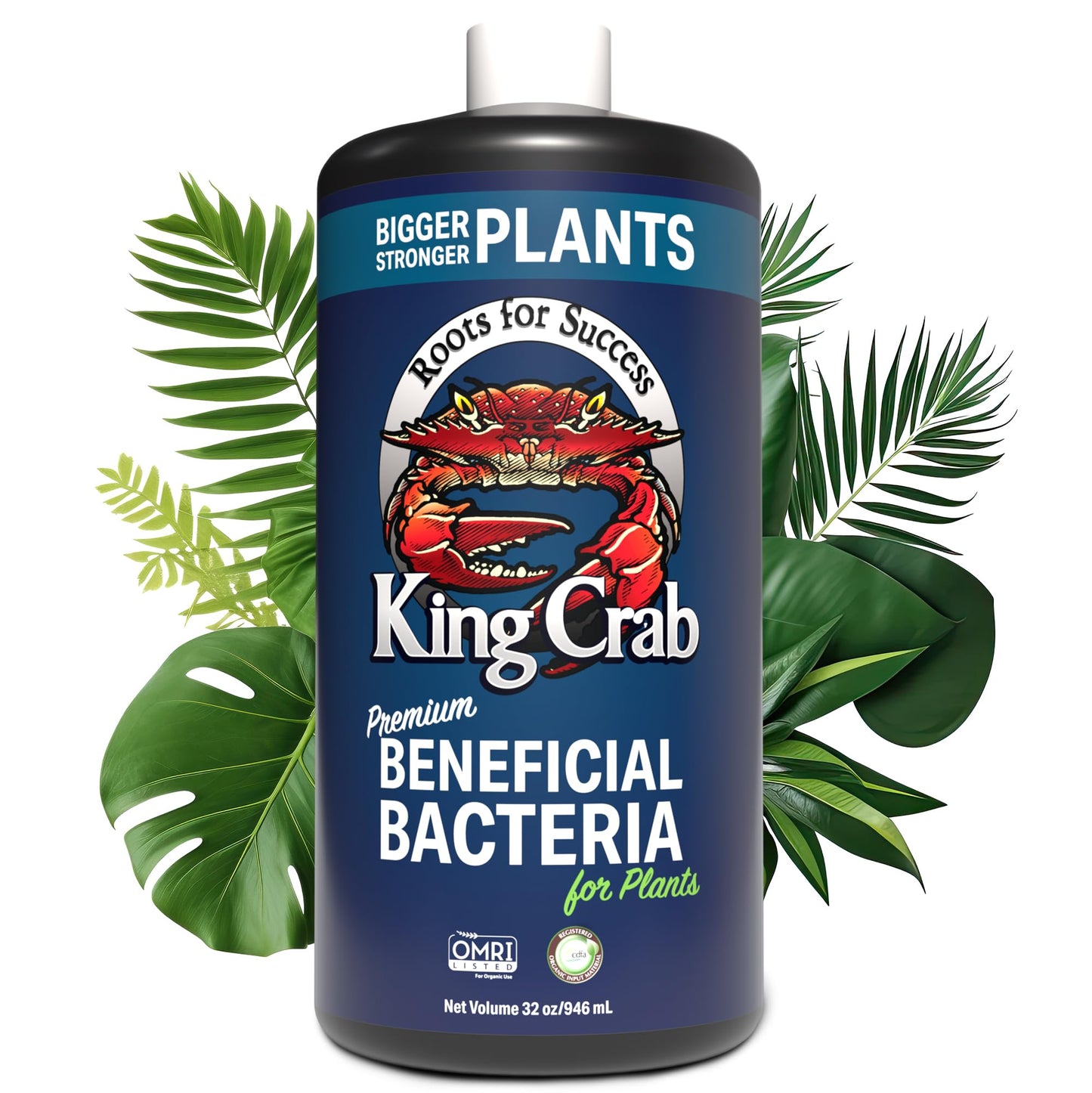 King Crab Instant Compost Tea, Root Stimulator for Plants, Ultra Concentrated OMRI Organic Bacteria, 275 Million Organisms per ml, Roses, Tomatoes, Houseplants, Soil Conditioner, Soil Microbes