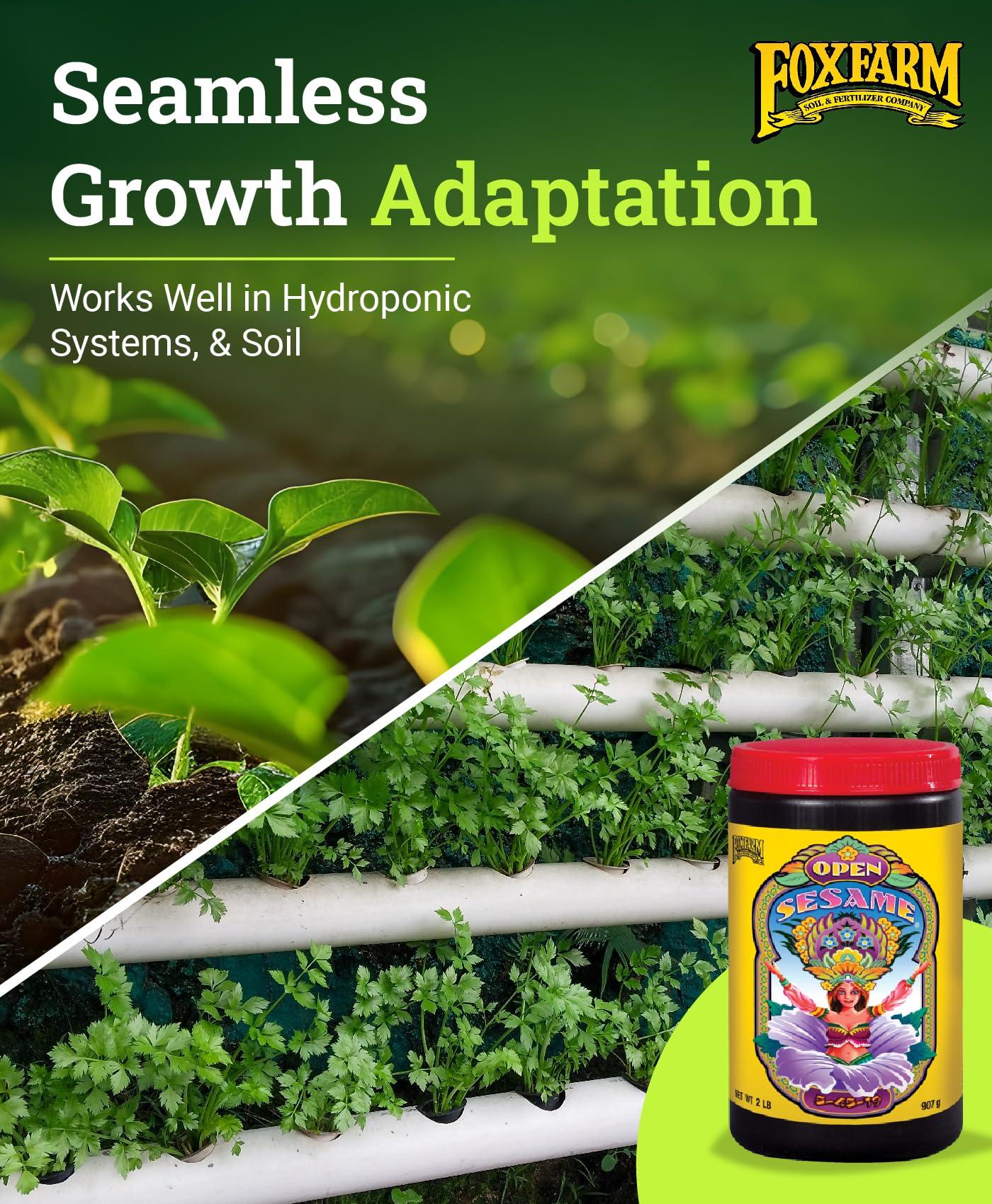 FoxFarm Open Sesame Soluble Fertilizer, High-Phosphorus Fertilizer for Early Blooming, pH Balanced - Supports Bud Development, NPK 5-45-19 (6 oz)