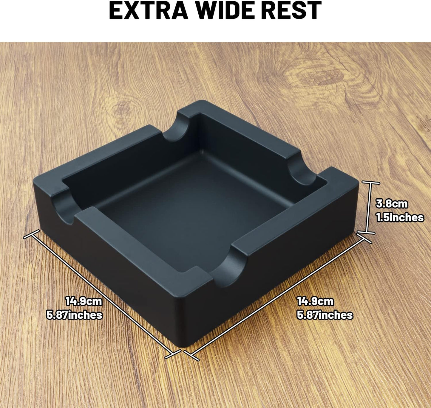 Outdoor Cigar Ashtrays Unbreakable Large Ring Gauge Silicone Ashtrays for Patio/Outside/Indoor/Home Decor with 4 Rest Cigar Holder Ash Tray Minimalistic