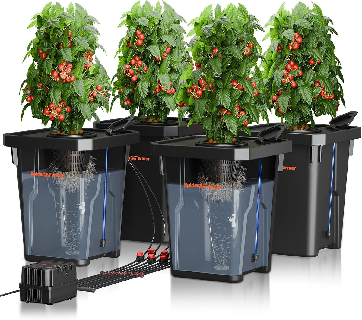Spider Farmer DWC Hydroponics Growing System Kit 4 Buckets for Indoor Plant