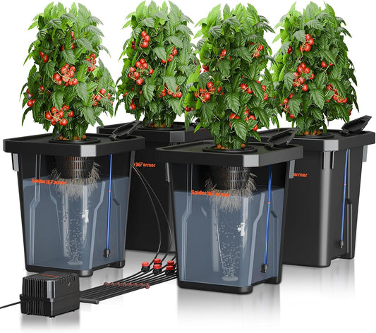 Spider Farmer DWC Hydroponics Growing System Kit 4 Buckets for Indoor Plant