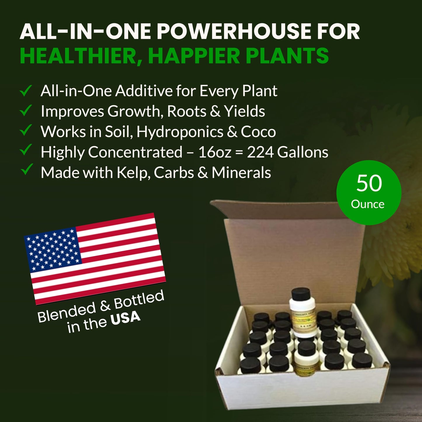 Humboldts Secret Golden Tree Liquid Plant Food | Enhances Growth Indoors or Outdoors | All-in-One Plant Nutrients for Vegetables, Trees, Flowers, Fruits, Roses, Lawns, Tomatoes | 16 Ounce