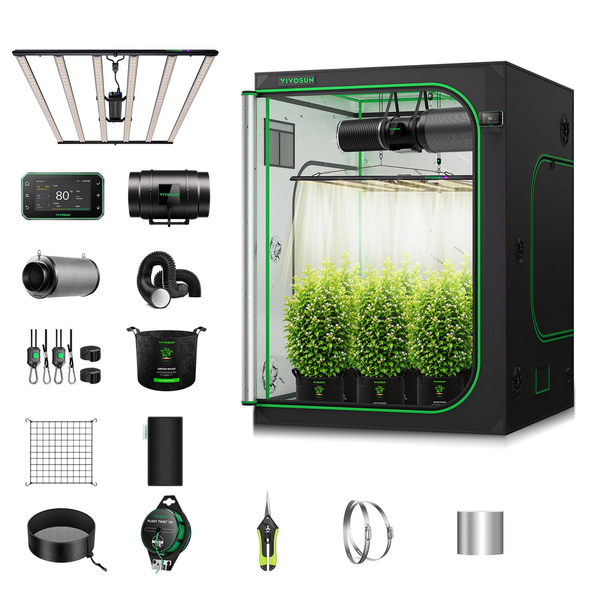 VIVOSUN Smart Grow Tent Kits, Multiple Sizes