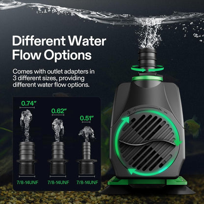 VIVOSUN Submersible Fountain Water Pumps, Multiple Options