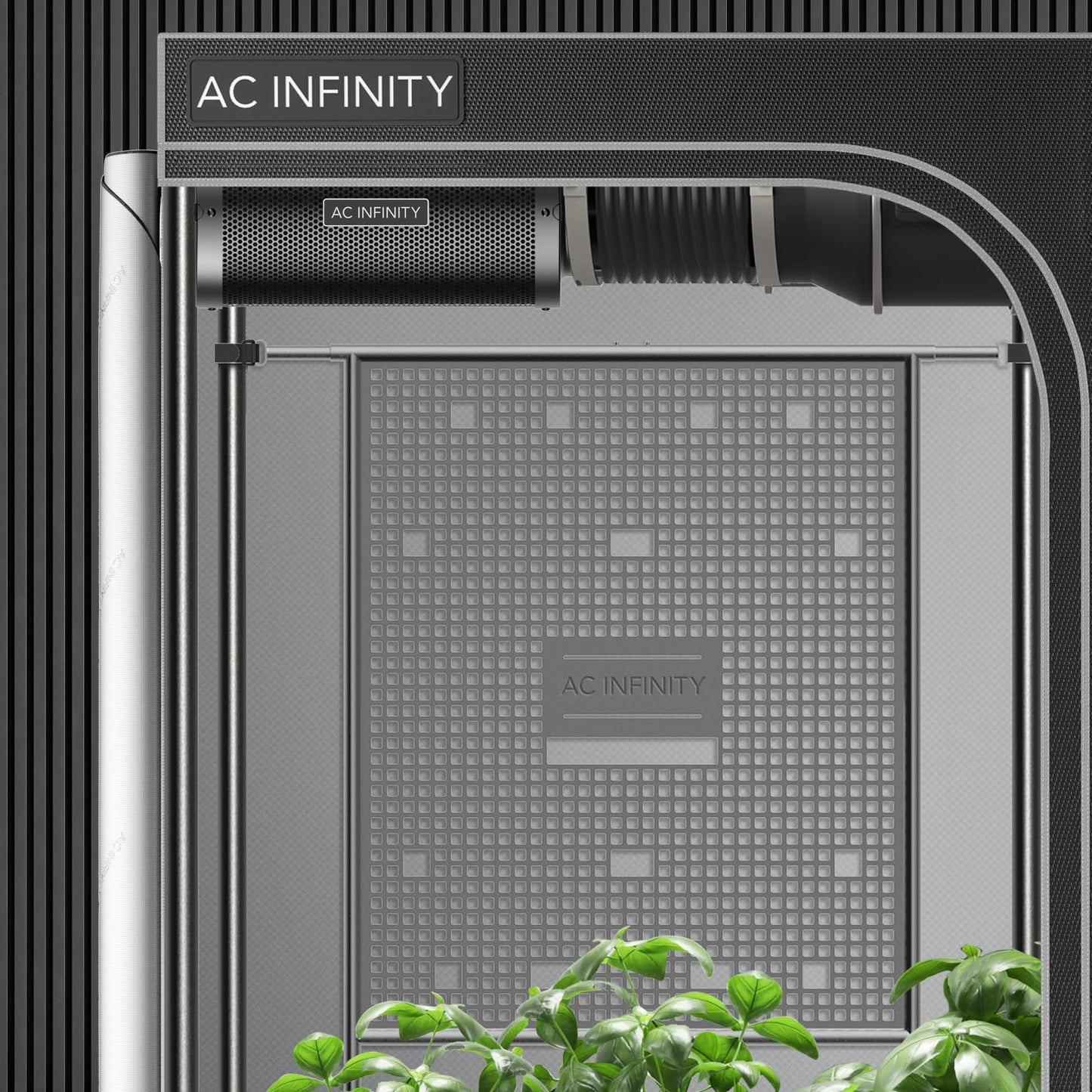 AC Infinity Gear Board, Grow Tent Equipment Board with Cable Management Slots, Steel Wall Organizer Mounts Clip Fans, Controllers, LED Drivers, and Ballasts in 5x5 Grow Tents or Smaller