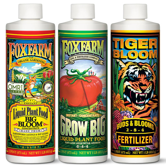 FoxFarm Fertilizer Soil Trio Liquid Nutrient: Tiger Bloom, Grow Big, Big Bloom Gallon Bottles - (Pack of 3-1 Gallon)